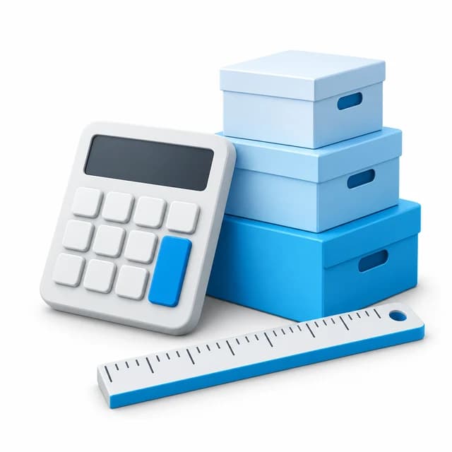 Calculator with quantity blocks and a measuring ruler